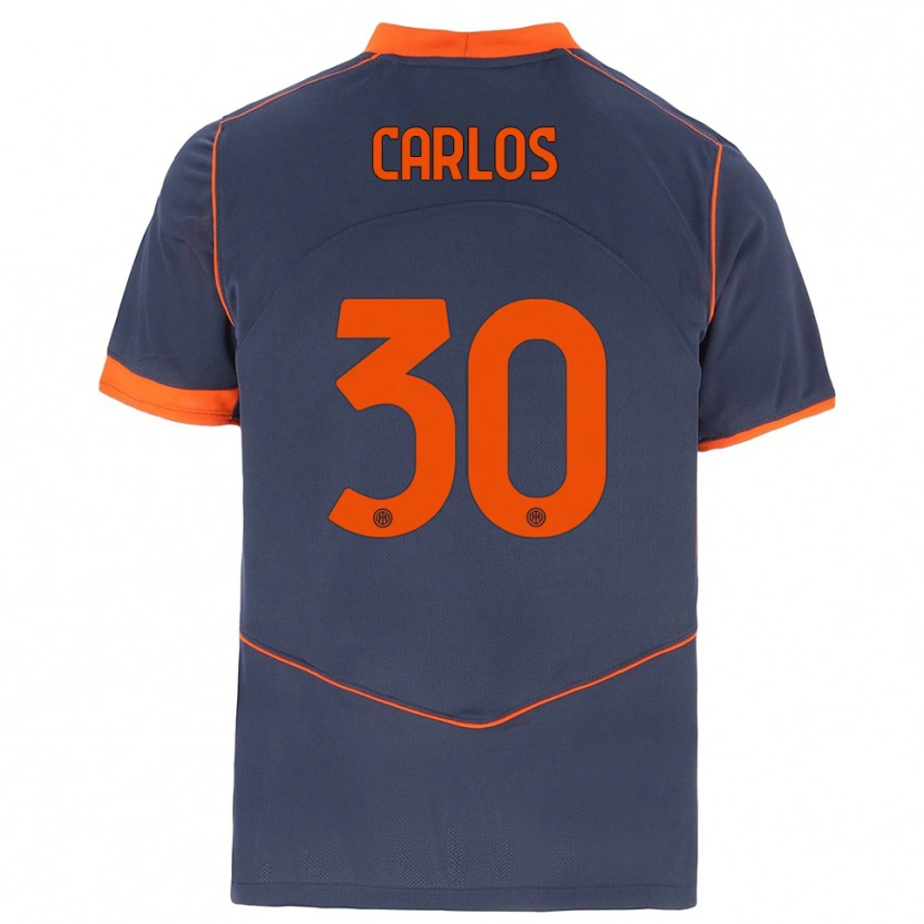 Danxen Bambino Maglia Carlos Augusto #30 Grigio Arancione Kit Gara Third 2025/26 Maglietta