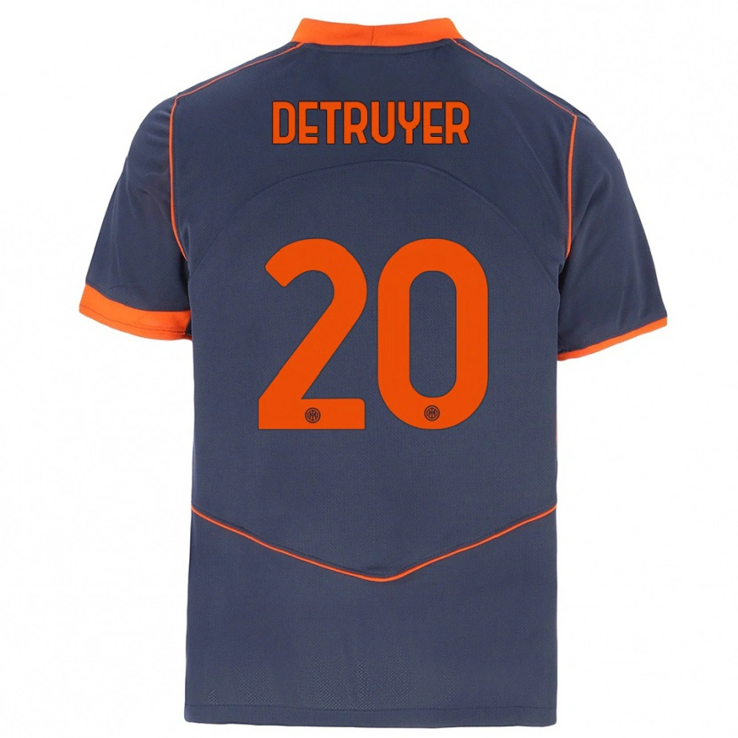 Danxen Bambino Maglia Marie Detruyer #20 Grigio Arancione Kit Gara Third 2025/26 Maglietta