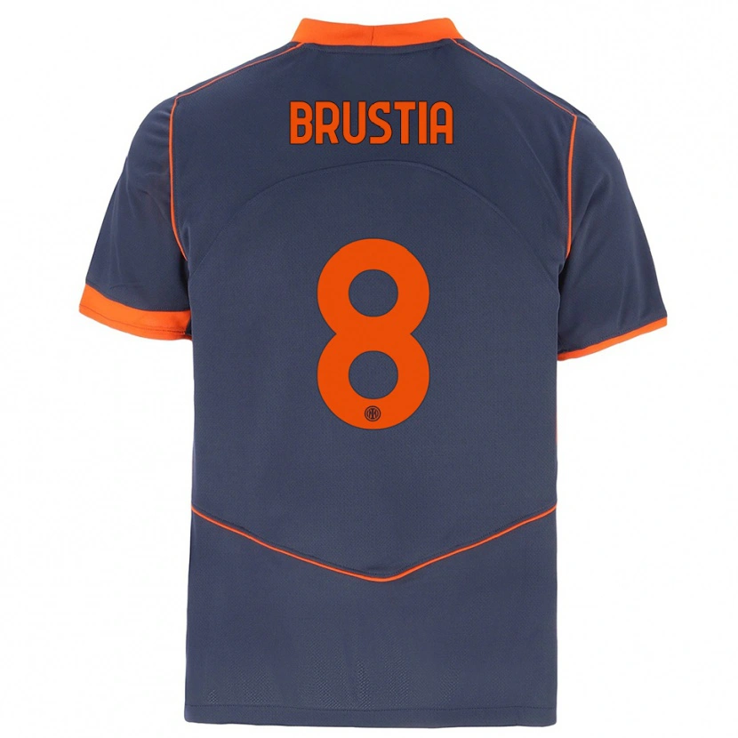 Danxen Bambino Maglia Martina Brustia #8 Grigio Arancione Kit Gara Third 2025/26 Maglietta