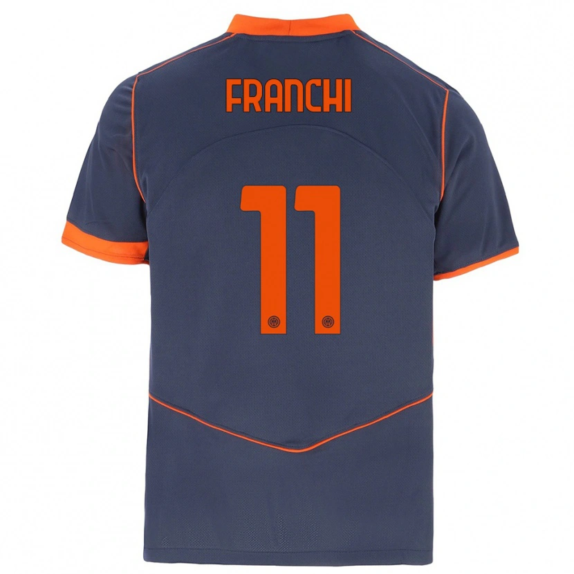 Danxen Bambino Maglia Mirko Franchi #11 Grigio Arancione Kit Gara Third 2025/26 Maglietta