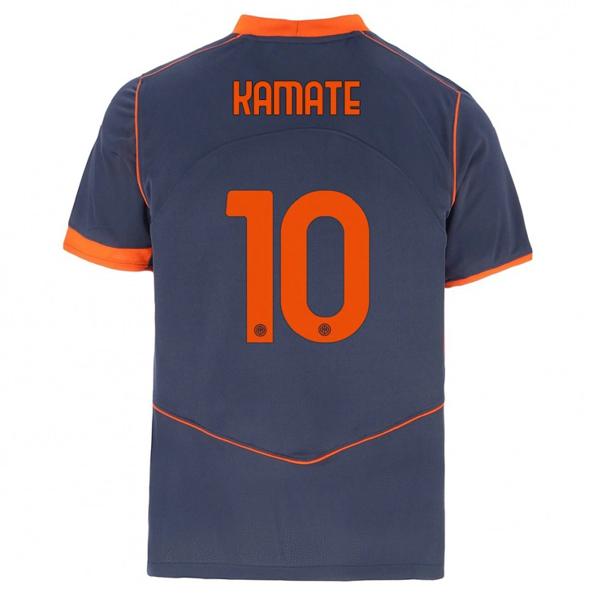 Danxen Bambino Maglia Issiaka Kamate #10 Grigio Arancione Kit Gara Third 2025/26 Maglietta