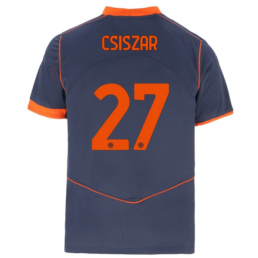 Danxen Bambino Maglia Henrietta Csiszar #27 Grigio Arancione Kit Gara Third 2025/26 Maglietta