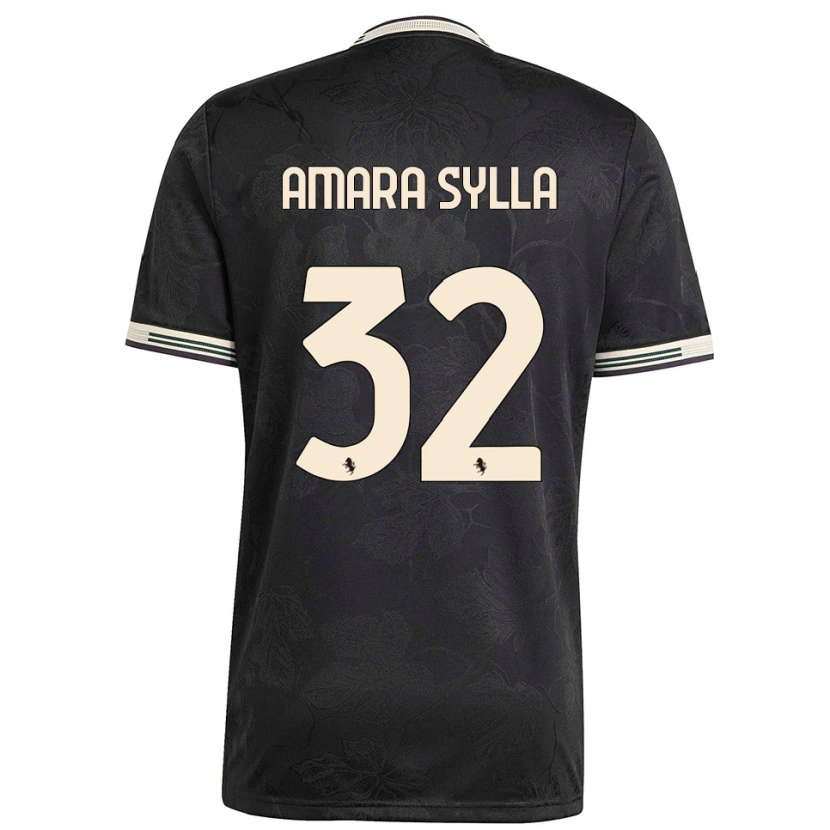 Danxen Bambino Maglia Idris Amara Sylla #32 Nero Bianco Verde Kit Gara Third 2025/26 Maglietta