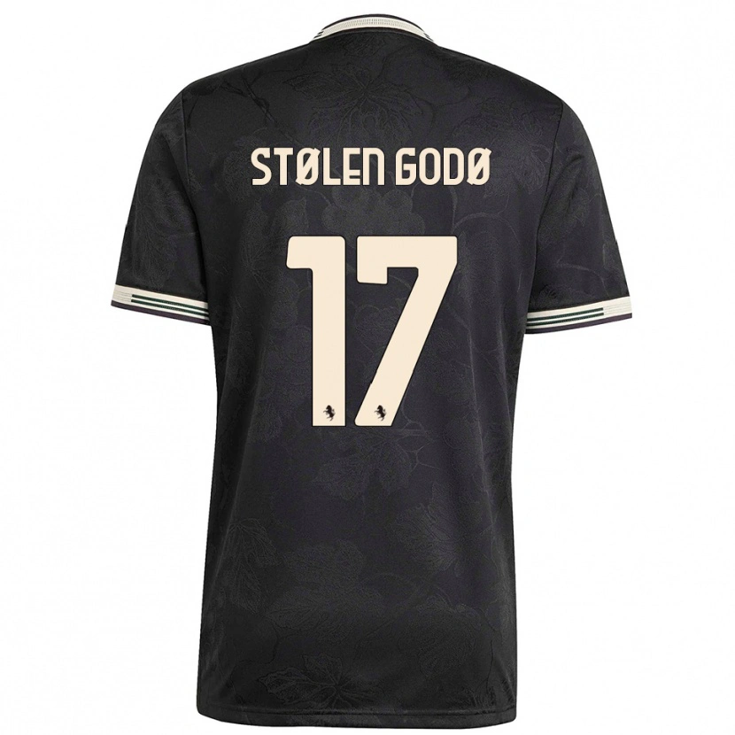 Danxen Bambino Maglia Emma Stølen Godø #17 Nero Bianco Verde Kit Gara Third 2025/26 Maglietta