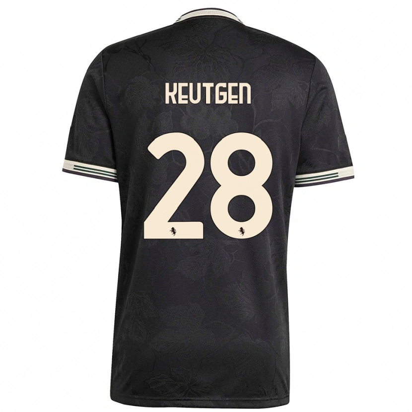 Danxen Bambino Maglia Enzo Keutgen #28 Nero Bianco Verde Kit Gara Third 2025/26 Maglietta