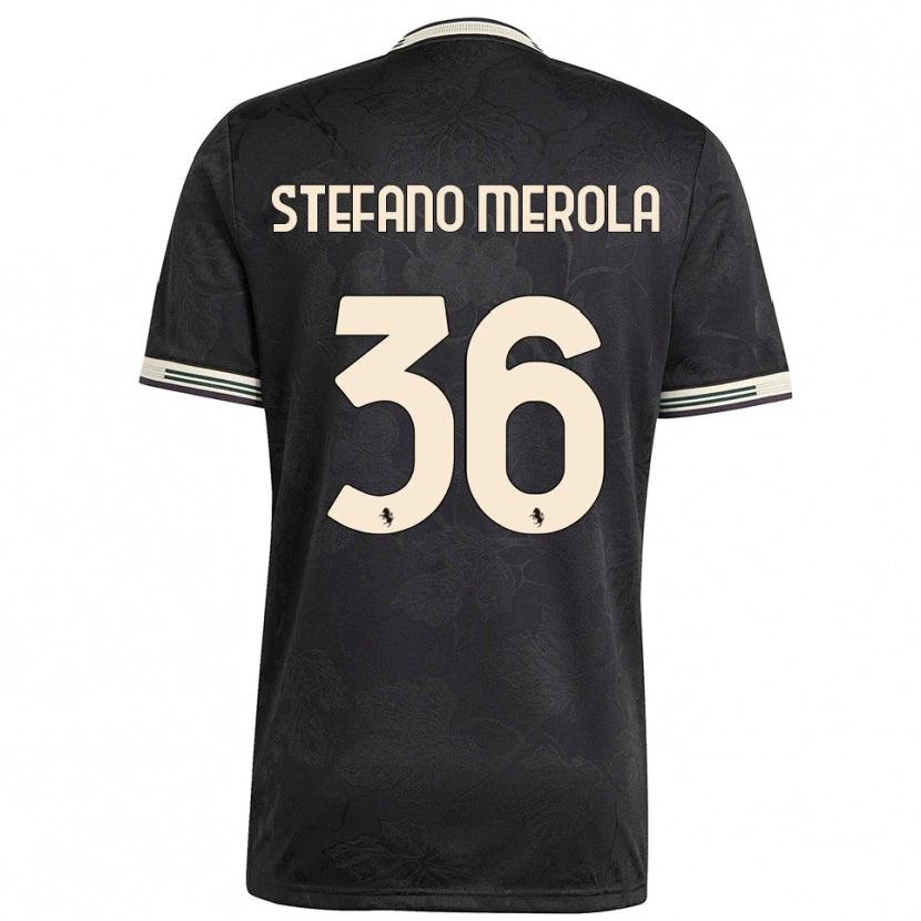Danxen Bambino Maglia Antonio Stefano Merola #36 Nero Bianco Verde Kit Gara Third 2025/26 Maglietta
