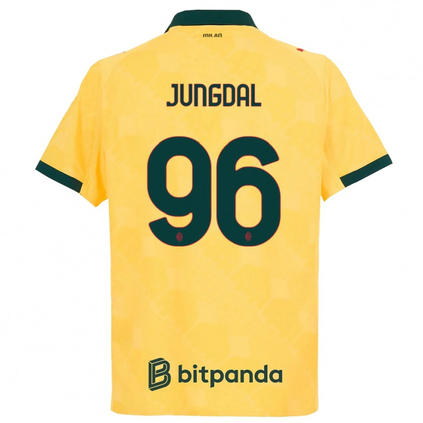 Danxen Bambino Maglia Andreas Jungdal #96 Giallo Nero Kit Gara Third 2025/26 Maglietta