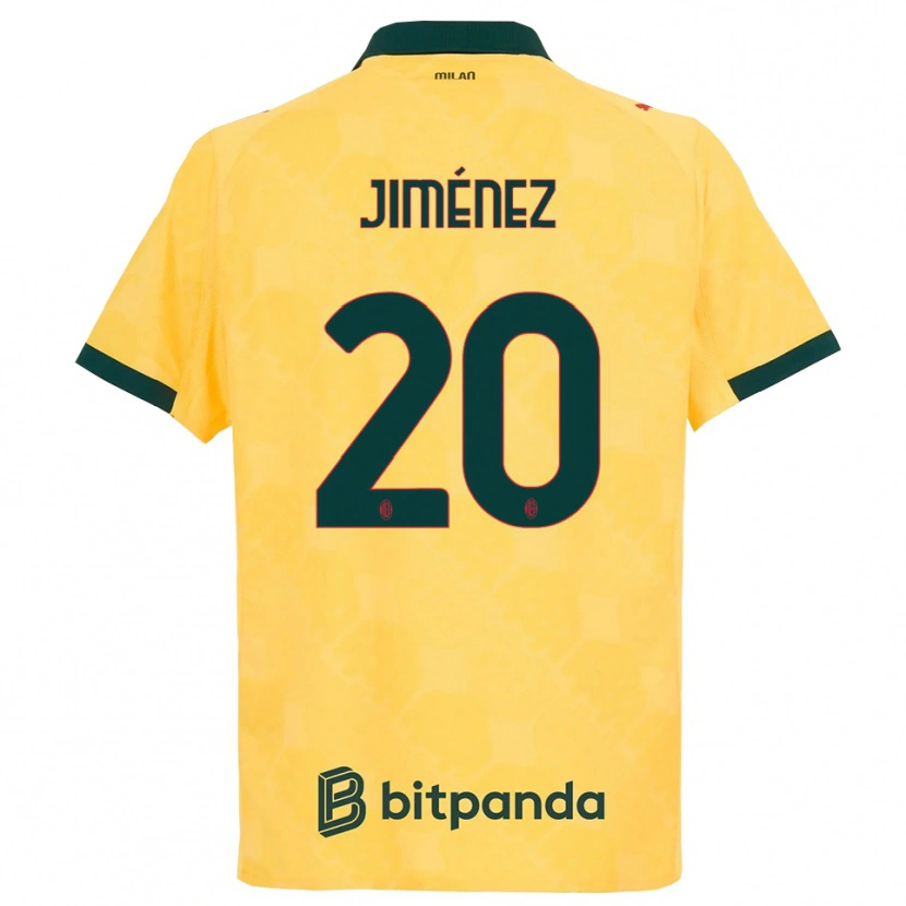 Danxen Bambino Maglia Álex Jiménez #20 Giallo Nero Kit Gara Third 2025/26 Maglietta