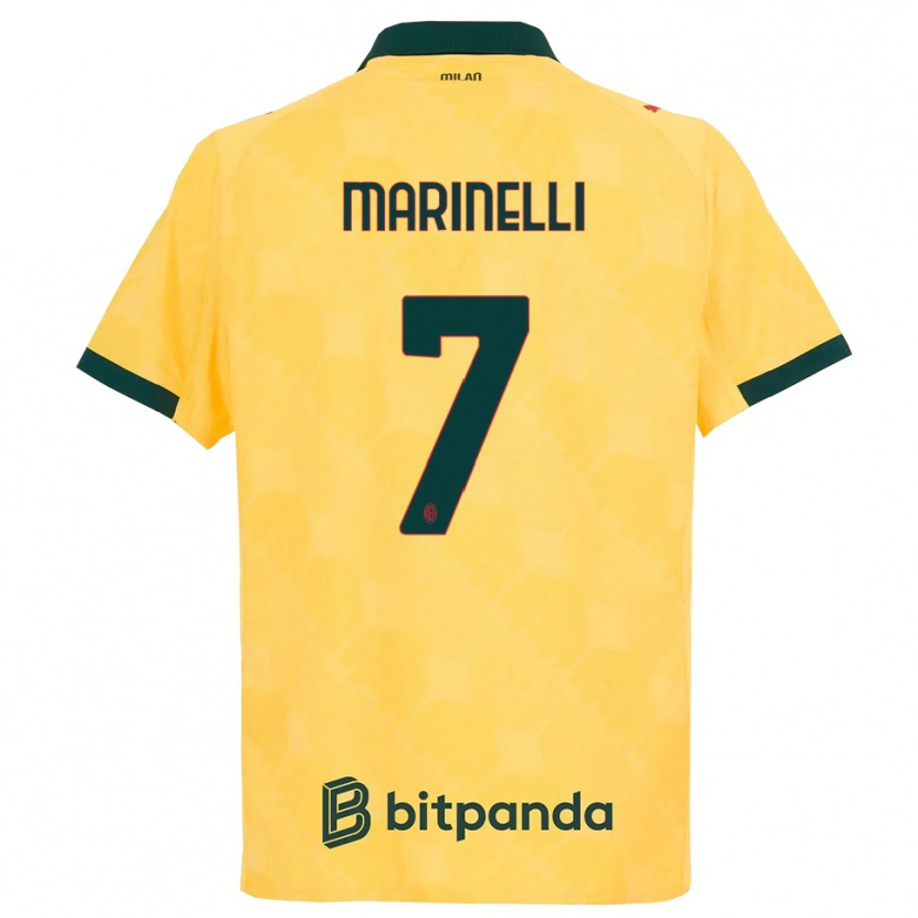 Danxen Bambino Maglia Gloria Marinelli #7 Giallo Nero Kit Gara Third 2025/26 Maglietta