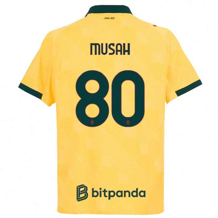 Danxen Bambino Maglia Yunus Musah #80 Giallo Nero Kit Gara Third 2025/26 Maglietta