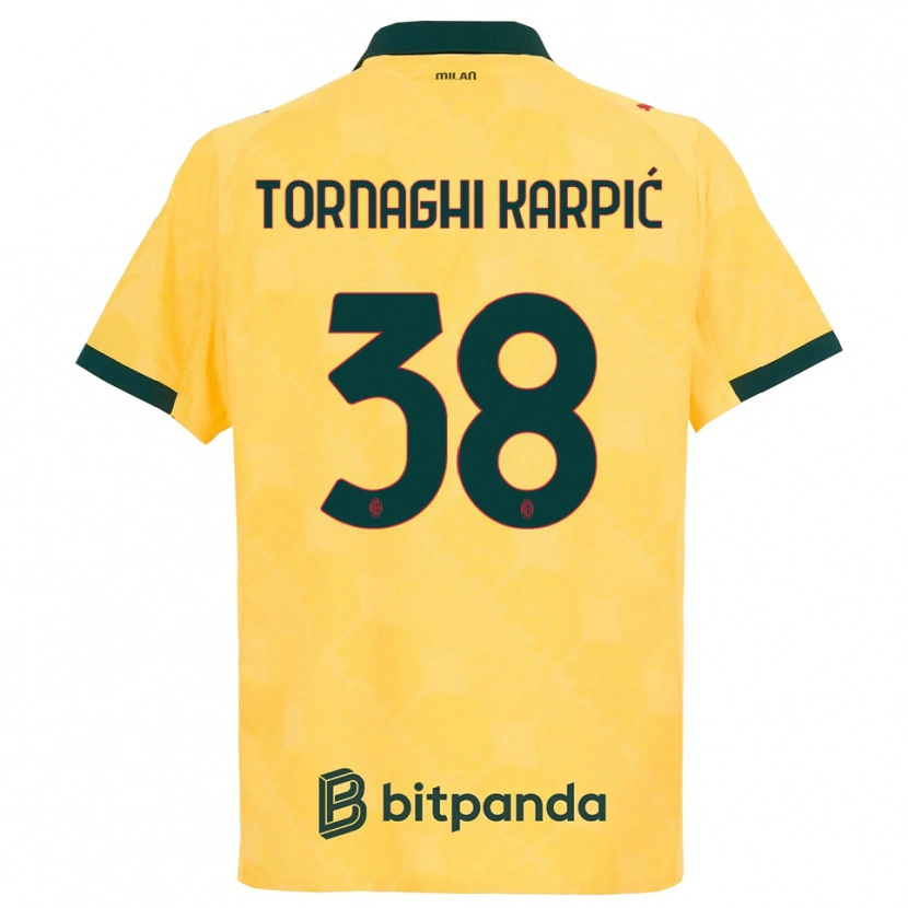Danxen Bambino Maglia Lavinia Tornaghi Karpić #38 Giallo Nero Kit Gara Third 2025/26 Maglietta