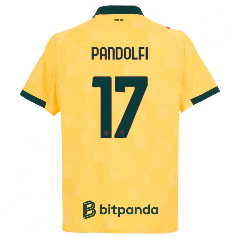 Danxen Bambino Maglia Fabio Pandolfi #17 Giallo Nero Kit Gara Third 2025/26 Maglietta