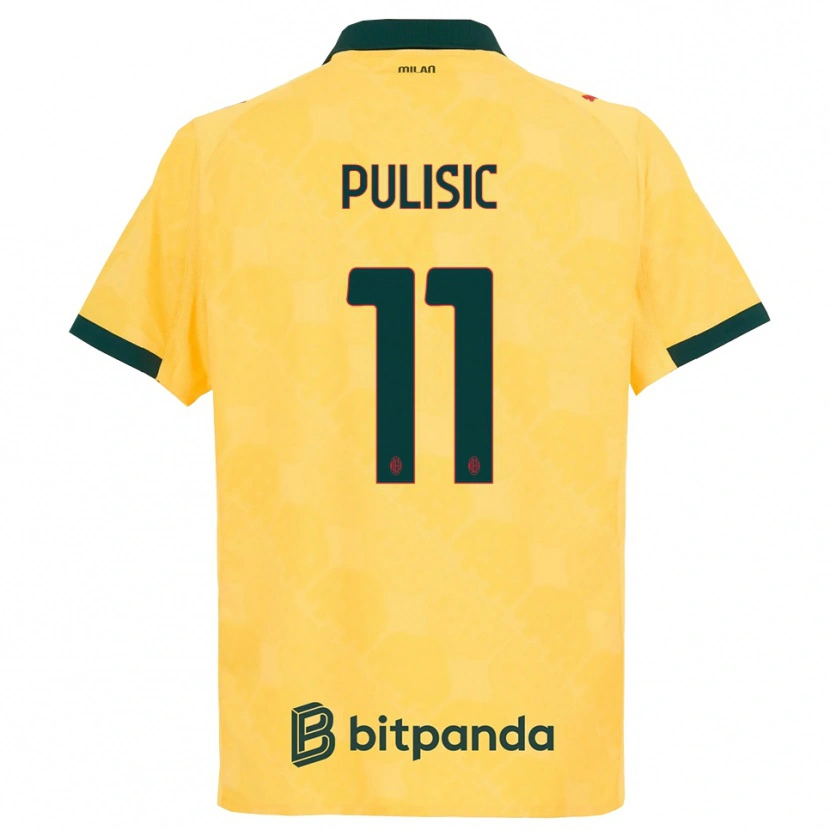 Danxen Bambino Maglia Christian Pulisic #11 Giallo Nero Kit Gara Third 2025/26 Maglietta