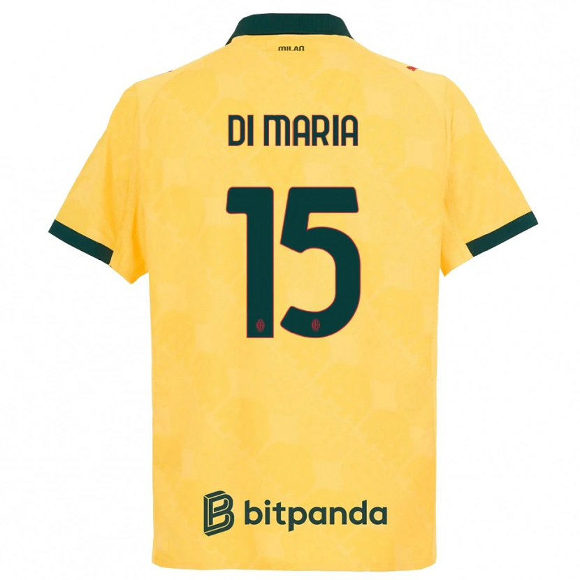 Danxen Bambino Maglia Alessandro Di Maria #15 Giallo Nero Kit Gara Third 2025/26 Maglietta