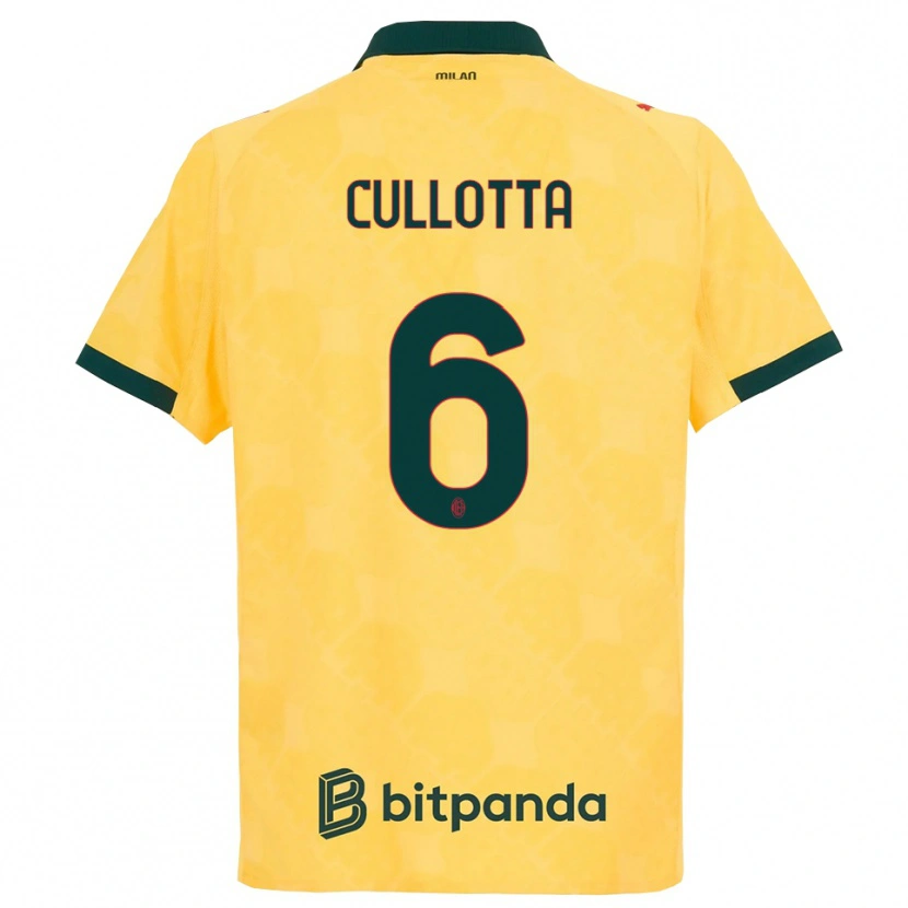 Danxen Bambino Maglia Andrea Cullotta #6 Giallo Nero Kit Gara Third 2025/26 Maglietta