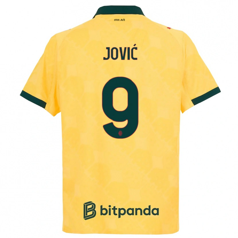 Danxen Bambino Maglia Luka Jovic #9 Giallo Nero Kit Gara Third 2025/26 Maglietta