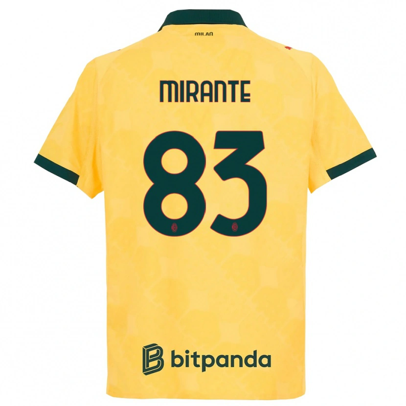 Danxen Bambino Maglia Antonio Mirante #83 Giallo Nero Kit Gara Third 2025/26 Maglietta