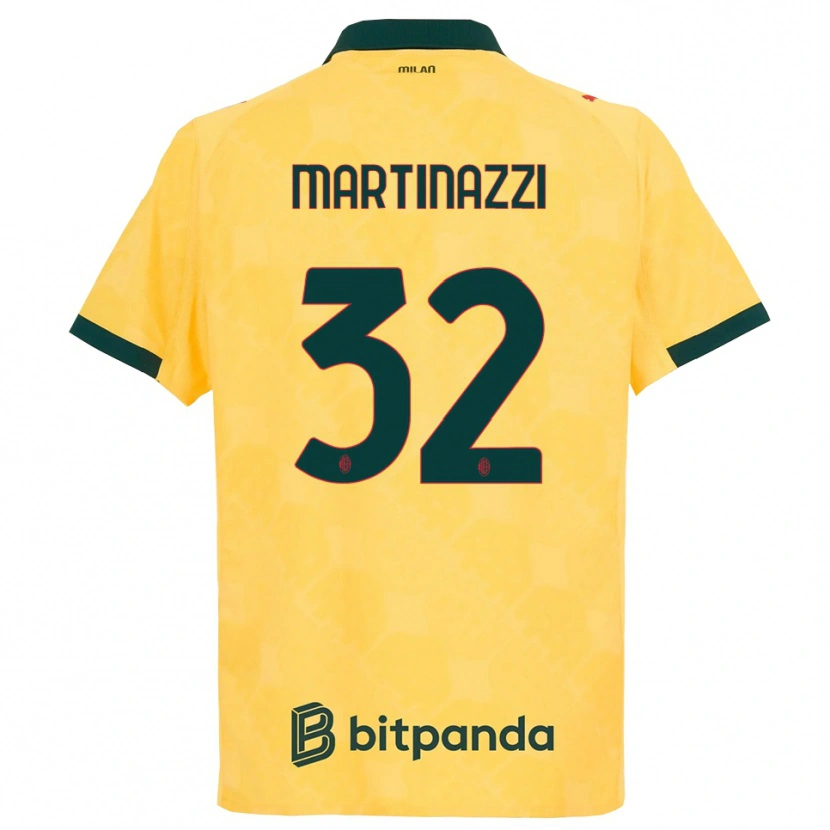 Danxen Bambino Maglia Luca Martinazzi #32 Giallo Nero Kit Gara Third 2025/26 Maglietta
