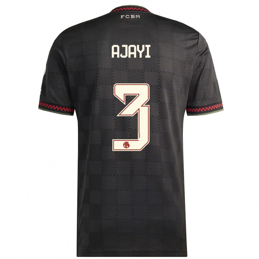 Danxen Bambino Maglia Richard Ajayi #3 Nero Bianco Kit Gara Third 2025/26 Maglietta