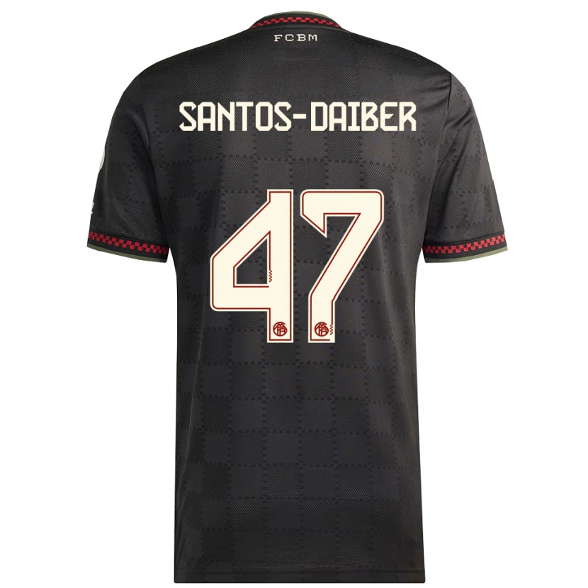 Danxen Bambino Maglia David Santos Daiber #47 Nero Bianco Kit Gara Third 2025/26 Maglietta