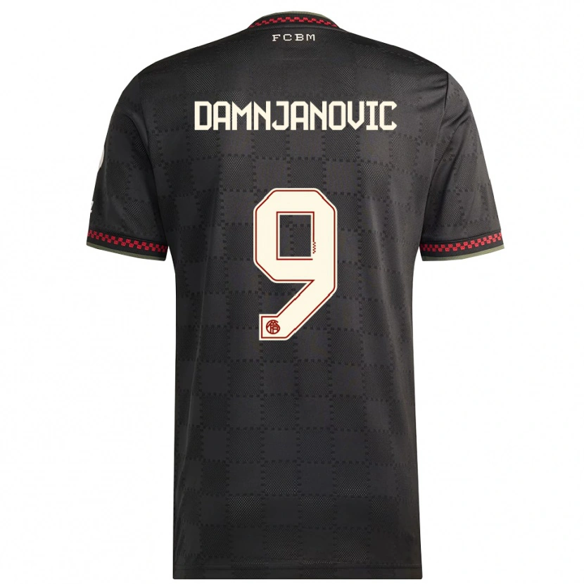 Danxen Bambino Maglia Jovana Damnjanovic #9 Nero Bianco Kit Gara Third 2025/26 Maglietta
