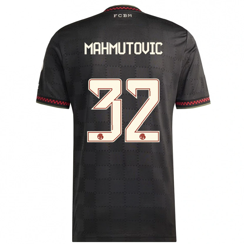 Danxen Bambino Maglia Ena Mahmutovic #32 Nero Bianco Kit Gara Third 2025/26 Maglietta
