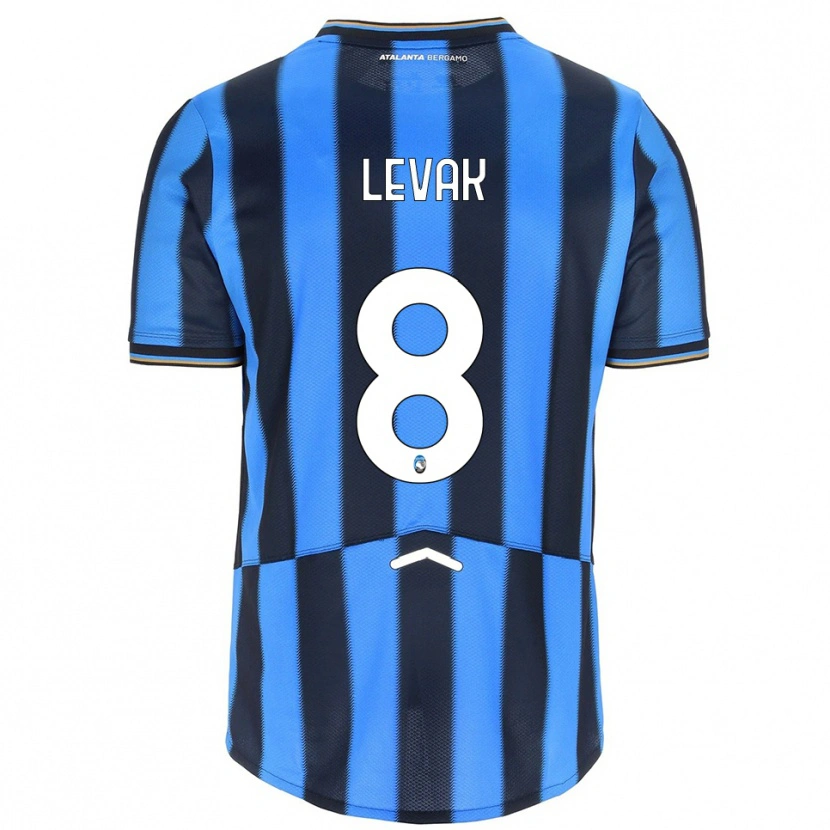 Danxen Uomo Maglia Sergej Levak #8 Azzurro Nero Kit Gara Home 2025/26 Maglietta