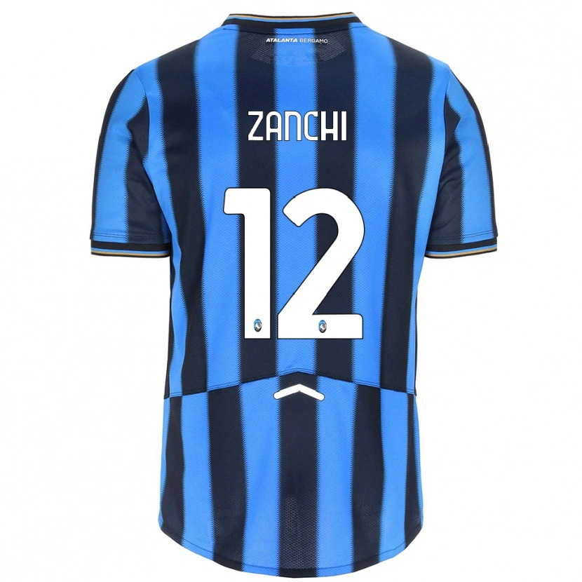 Danxen Uomo Maglia Edoardo Zanchi #12 Azzurro Nero Kit Gara Home 2025/26 Maglietta