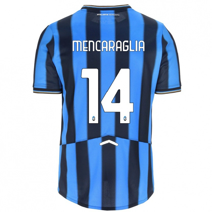 Danxen Uomo Maglia Filippo Mencaraglia #14 Azzurro Nero Kit Gara Home 2025/26 Maglietta