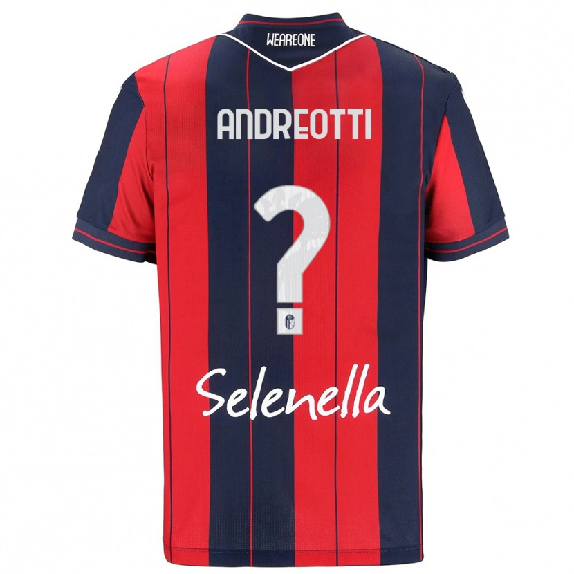 Danxen Uomo Maglia Matteo Andreotti #0 Rosso Blu Navy Kit Gara Home 2025/26 Maglietta