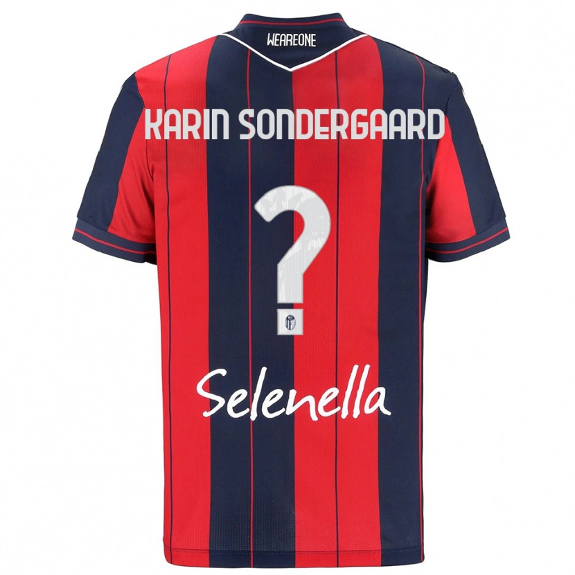 Danxen Uomo Maglia Alice Karin Sondergaard #0 Rosso Blu Navy Kit Gara Home 2025/26 Maglietta