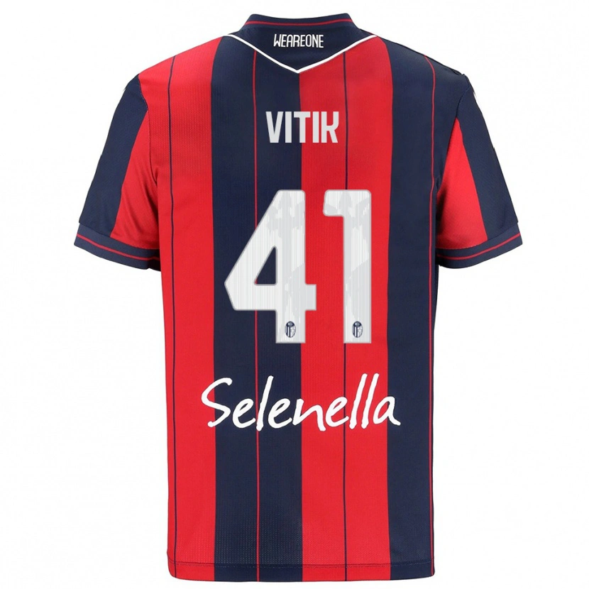Danxen Uomo Maglia Martin Vitík #41 Rosso Blu Navy Kit Gara Home 2025/26 Maglietta