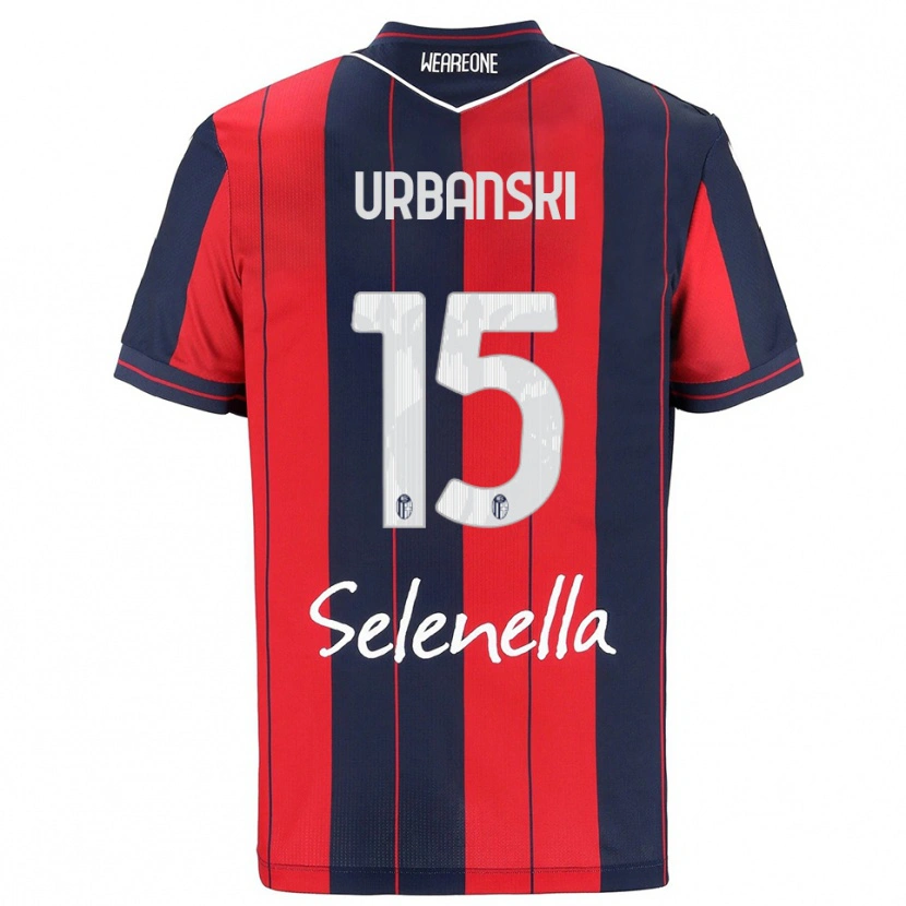 Danxen Uomo Maglia Dominik Urbanski #15 Rosso Blu Navy Kit Gara Home 2025/26 Maglietta