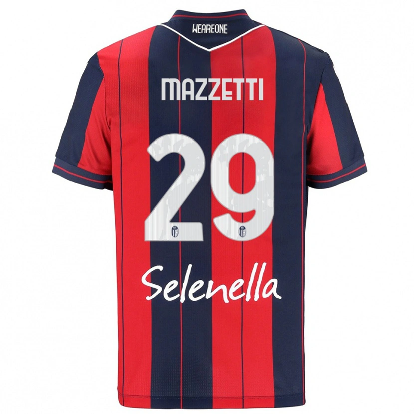 Danxen Uomo Maglia Gabriele Mazzetti #29 Rosso Blu Navy Kit Gara Home 2025/26 Maglietta