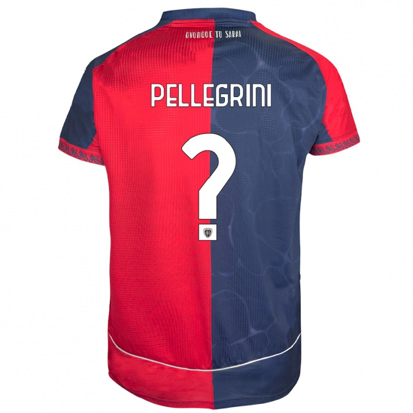Danxen Uomo Maglia Nicolò Pellegrini #0 Rosso Blu Navy Kit Gara Home 2025/26 Maglietta