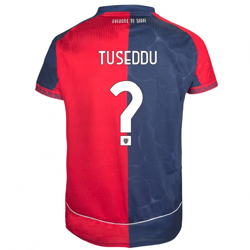 Danxen Uomo Maglia Alessio Tuseddu #0 Rosso Blu Navy Kit Gara Home 2025/26 Maglietta