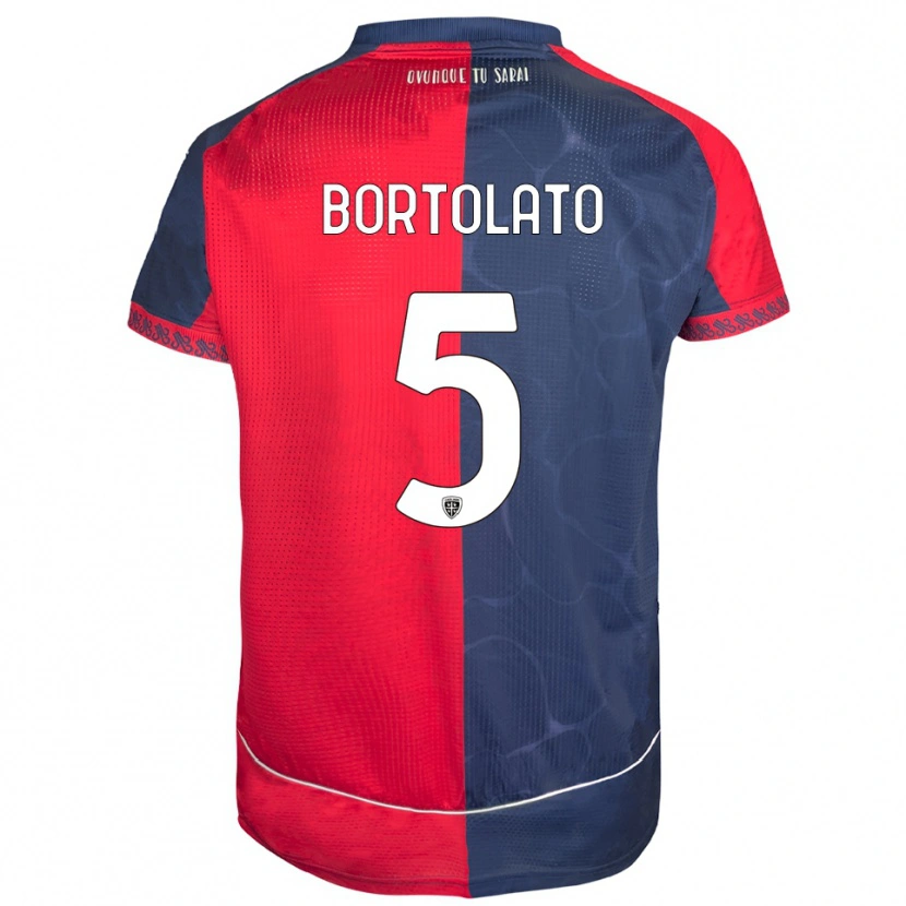 Danxen Uomo Maglia Filippo Bortolato #5 Rosso Blu Navy Kit Gara Home 2025/26 Maglietta
