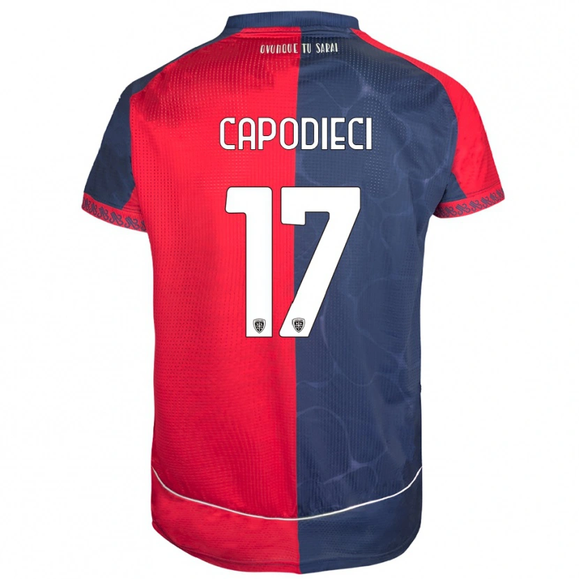 Danxen Uomo Maglia Loris Capodieci #17 Rosso Blu Navy Kit Gara Home 2025/26 Maglietta