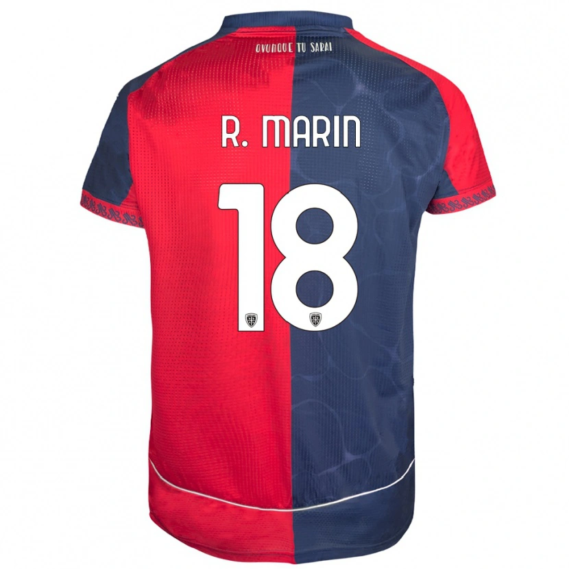 Danxen Uomo Maglia Răzvan Marin #18 Rosso Blu Navy Kit Gara Home 2025/26 Maglietta