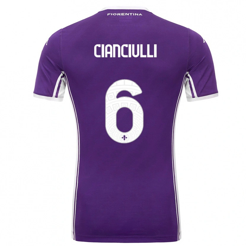 Danxen Uomo Maglia Salvatore Cianciulli #6 Viola Bianco Kit Gara Home 2025/26 Maglietta