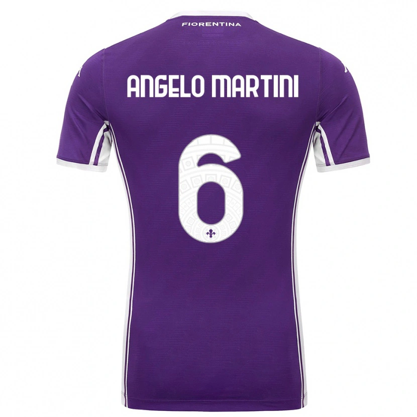 Danxen Uomo Maglia Angelo Martini #6 Viola Bianco Kit Gara Home 2025/26 Maglietta