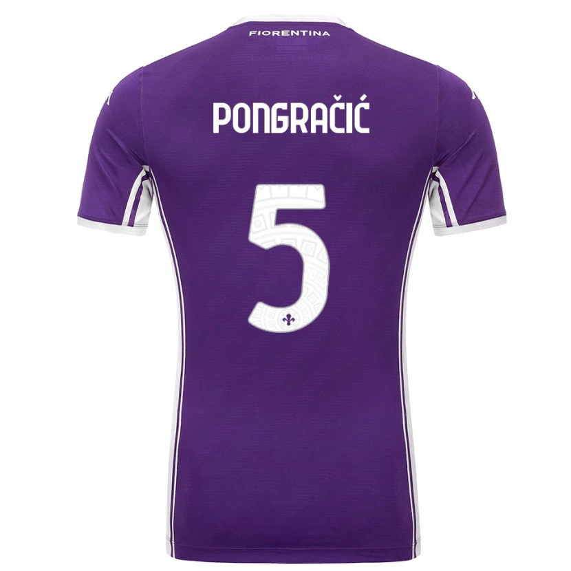 Danxen Uomo Maglia Marin Pongracic #5 Viola Bianco Kit Gara Home 2025/26 Maglietta