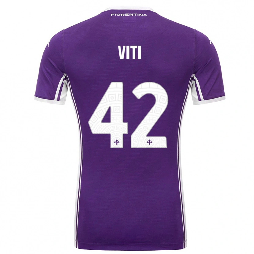 Danxen Uomo Maglia Mattia Viti #42 Viola Bianco Kit Gara Home 2025/26 Maglietta