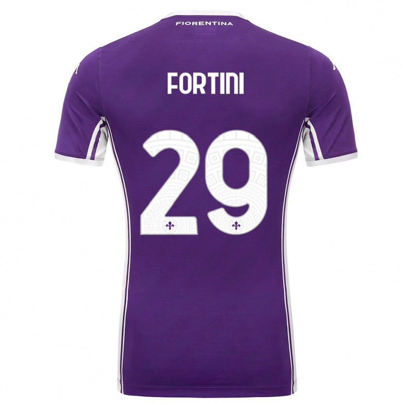 Danxen Uomo Maglia Niccolò Fortini #29 Viola Bianco Kit Gara Home 2025/26 Maglietta