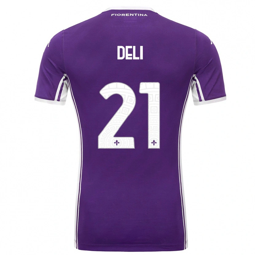 Danxen Uomo Maglia Lapo Deli #21 Viola Bianco Kit Gara Home 2025/26 Maglietta