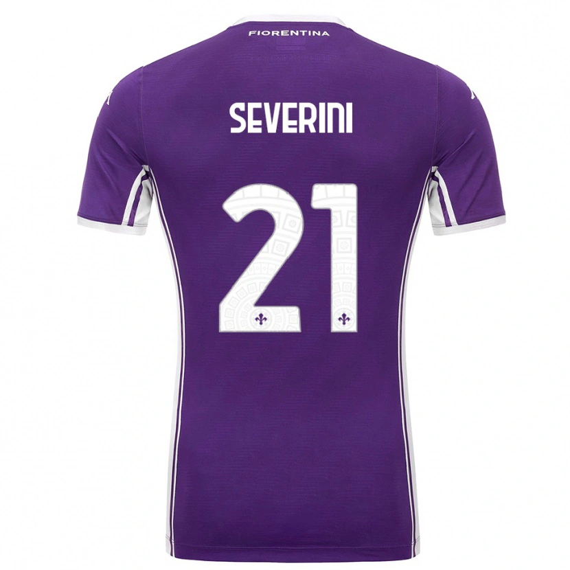 Danxen Uomo Maglia Emma Severini #21 Viola Bianco Kit Gara Home 2025/26 Maglietta
