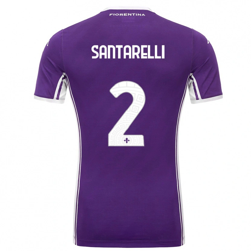 Danxen Uomo Maglia Andrea Santarelli #2 Viola Bianco Kit Gara Home 2025/26 Maglietta
