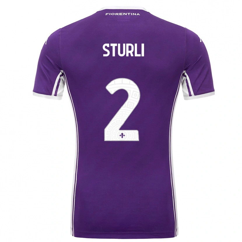 Danxen Uomo Maglia Edoardo Sturli #2 Viola Bianco Kit Gara Home 2025/26 Maglietta