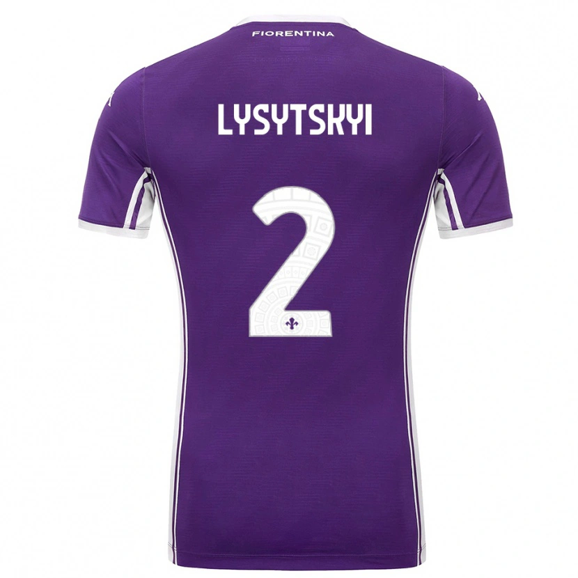 Danxen Uomo Maglia Andriy Lysytskyi #2 Viola Bianco Kit Gara Home 2025/26 Maglietta