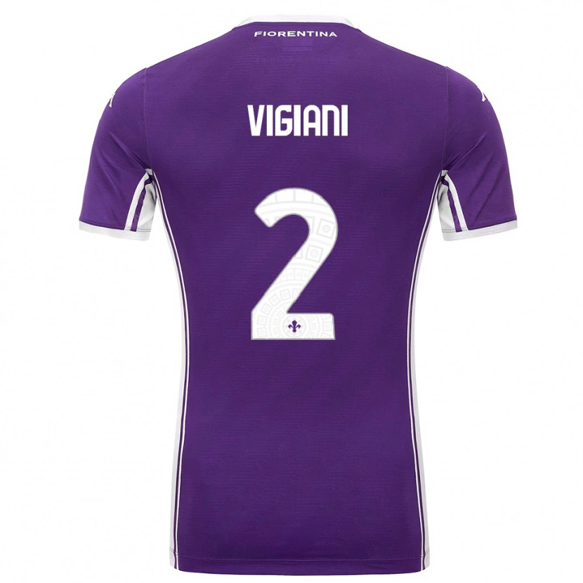 Danxen Uomo Maglia Lorenzo Vigiani #2 Viola Bianco Kit Gara Home 2025/26 Maglietta